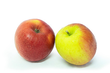 Two fresh Apple fruit isolate on white background. selective focus, soft focus.