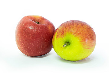 Two fresh Apple fruit isolate on white background. selective focus, soft focus.