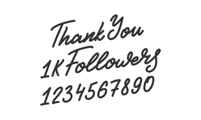 Thank You Followers. Template for social media. Followers lettering calligraphy
