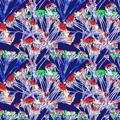 Curry plant abstract, seamless pattern.