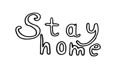 Vector lettering with quarantine and coronavirus tips. Doodle style. Phrases for social networks, flyers, stickers.	
