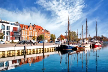 Wandaufkleber The harbor in historic city Greifswald, Germany © EKH-Pictures