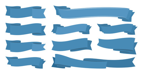 Obraz premium Blue ribbons set