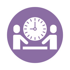 men avatars silhouettes with time watch block style