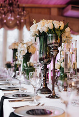 table set for a wedding reception