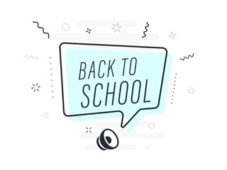 back to school, tag design template, discount speech bubble banner, app icon, vector illustration