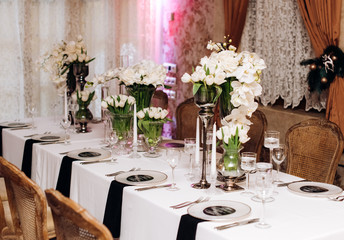 table set for a wedding reception