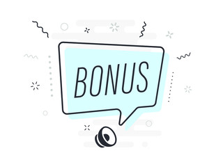 bonus, tag design template, discount speech bubble banner, app icon, vector illustration