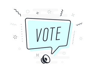 vote, tag design template, discount speech bubble banner, app icon, vector illustration