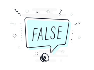 false, tag design template, discount speech bubble banner, app icon, vector illustration