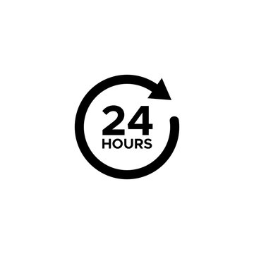 24 hours icon, 24hours icon sign and symbol vector design