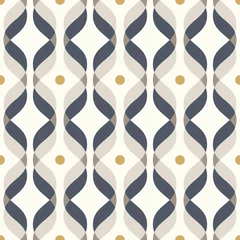 Gordijnen Ogee naadloze vector gebogen patroon, abstracte geometrische achtergrond. Modern behangpatroon uit het midden van de eeuw. © Slanapotam