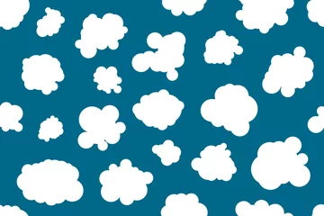 Fotobehang blue clouds seamless pattern © tomozina1