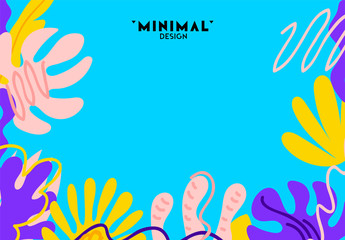 Summer background with palm leaves. Tropical backdrop. Seasonal design с растениями ветками. Vector illustration.