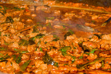 Live cooking station. Fresh Food Buffet Brunch