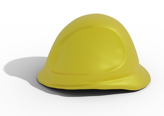 Yellow construction helmet safety - 3D illustration - 3D rendering