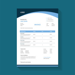 Creative stylish invoice design for accounting agency vector template 