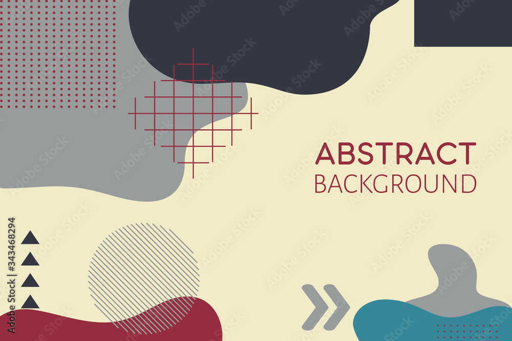 Poster abstract modern lines and geometric shapes on multi color background
