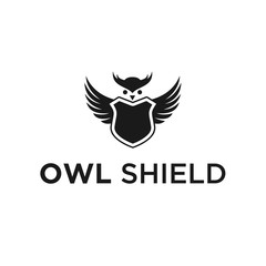 owl shield logo icon vector designs
