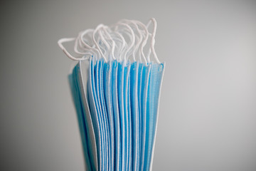 coronavirus Covid-19 pandemic. antiviral medical mask for protection against flu, diseases corona virus. Surgical protective mask. Medical respiratory bandage face. quarantine, stay at home