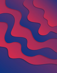 Abstract Wavy colorfull background with 3D style. Modern liquid background. Abstract textured background with mixing pink,purple, blue, and orange color. Vector illustration.