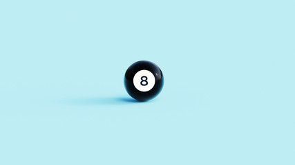 Pool ball, magic 8 ball 3d illustration of luck concept