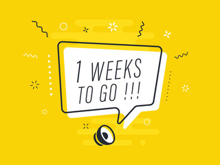 Loudspeaker with text '1 week to go' on Quick Tips badge. Business concept for new ideas creativity and innovative solution. File has clipping path.