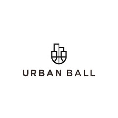 urban ball logo icon vector