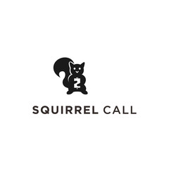 squirrel cellphone logo icon vector designs