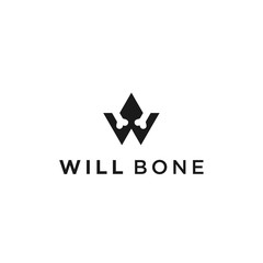 Fototapeta premium w bone logo icon vector designs