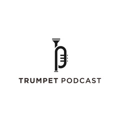 podcast trumpet logo icon vector designs