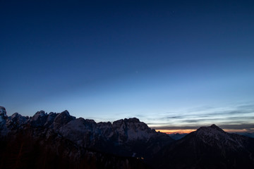 sunset over the mountains
