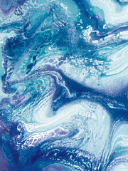 Obraz na płótnie Canvas Blue creative abstract hand painted background, marble texture