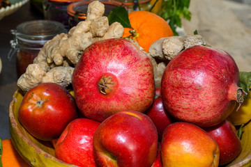 Local produce for sale displayed at the market.