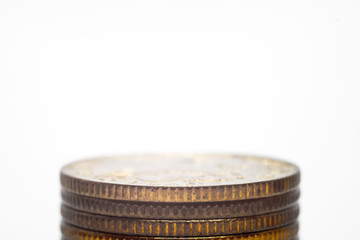 a lot of coins close up