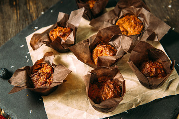 Closeup on appetizing sweet dessert muffins