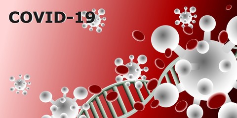 Fototapeta premium Corona virus and erythrocyte background.Teaching media,covid-19,lean,cells,science,vector,illustration,stop.