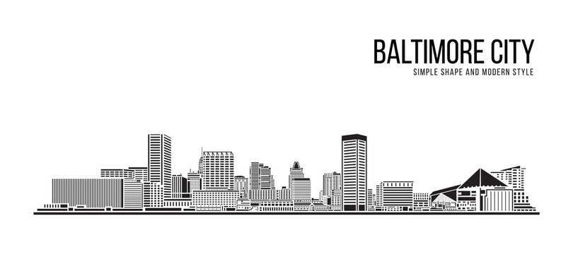 Cityscape Building Abstract Simple shape and modern style art Vector design -  Baltimore city