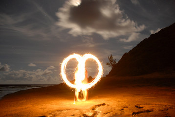 Playing with light at night, Ponta do Ouro, Mozambique