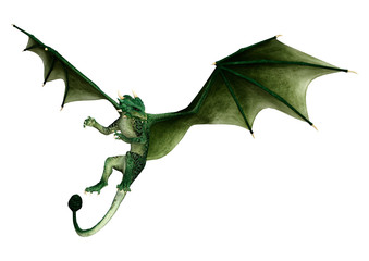 Obraz premium 3D renderowania Bajkowy smok na białym tle