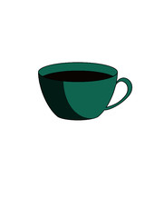 Kaffee-Tasse (Klassisch) in türkieß mit henkel