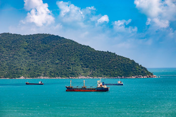 Ships in a bay in Vietnam
