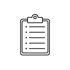 Clipboard with list icon, symbol for web site and app design. Vector illstration.