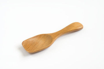 Wooden scoop isolated on white background.