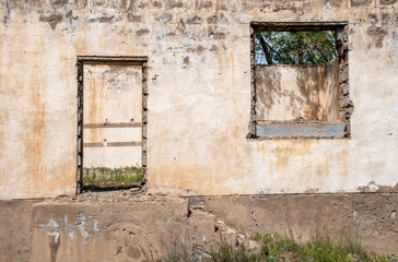 Obraz na płótnie Canvas Ruins, the remains of destroyed houses.