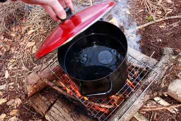 kettle on the fire