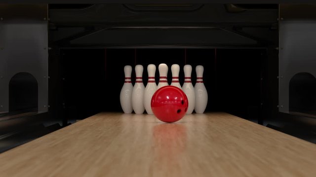 Bowling Strike in slow motion