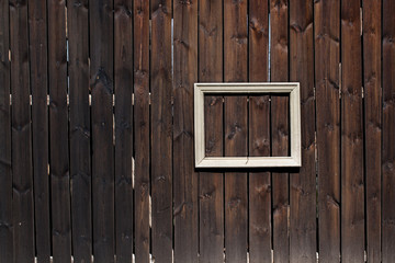 Naklejka na ściany i meble Fragment starej drewnianej stodoły z ramą