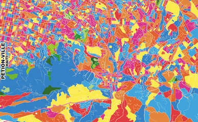 Pétion-Ville, Ouest, Haiti, colorful vector map