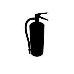 Obraz premium fire extinguisher isolated on white background. Silhouette vector design. 